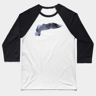 Low Poly Flying Seagull Baseball T-Shirt